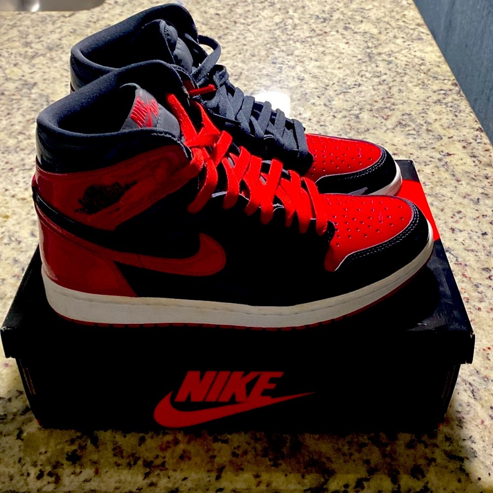 Men Size 8.5 Red and Black Air Jordan 1’s